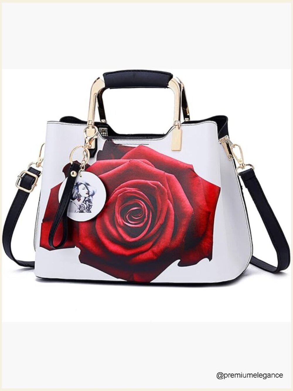 Top Handle Satchel Shoulder Bag Leather Tote Purse 3-Compartment Zip